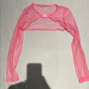 Pink Sheer Long Sleeve Bolero